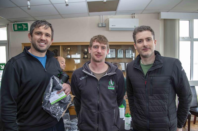 Podium (l-r) Danny Boatman, Sam Barker, and Alistair Conn in the Musto Skiffs at the 2023 Ovington Inlands photo copyright Tim Olin / www.olinphoto.co.uk taken at Grafham Water Sailing Club and featuring the Musto Skiff class