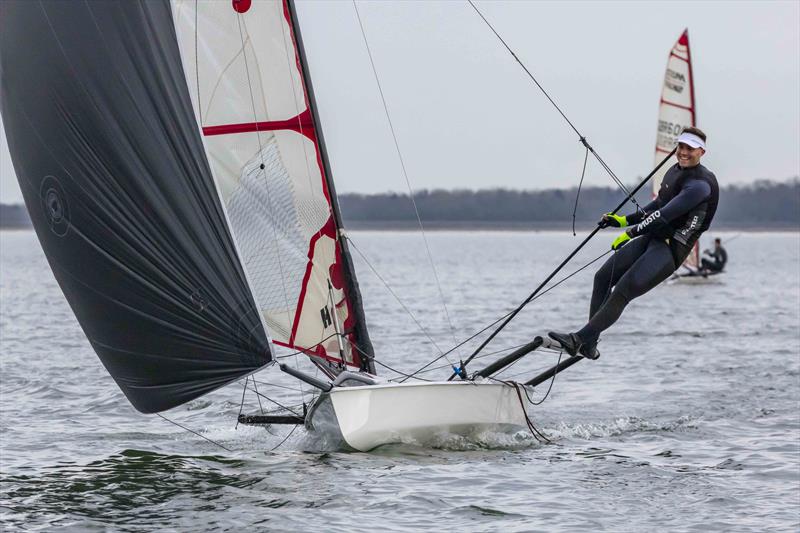 Bill Maughan in the Musto Skiffs at the 2023 Ovington Inlands photo copyright Tim Olin / www.olinphoto.co.uk taken at Grafham Water Sailing Club and featuring the Musto Skiff class