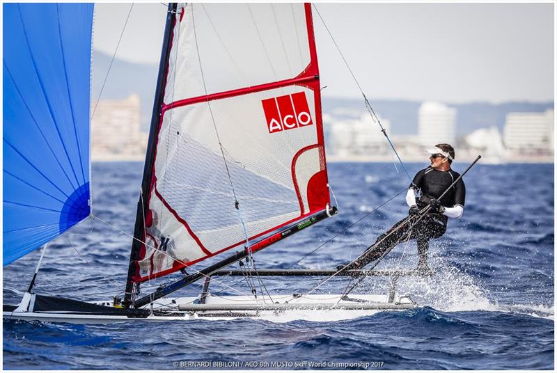 Jamie Hilton photo copyright Bernardi´ Bibiloni taken at Circolo Vela Torbole and featuring the Musto Skiff class