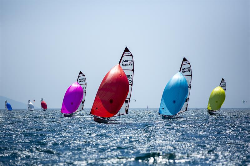 2023 ACO 12th Musto Skiff World Championships, day 2 photo copyright Annamaria Rami taken at Circolo Vela Torbole and featuring the Musto Skiff class