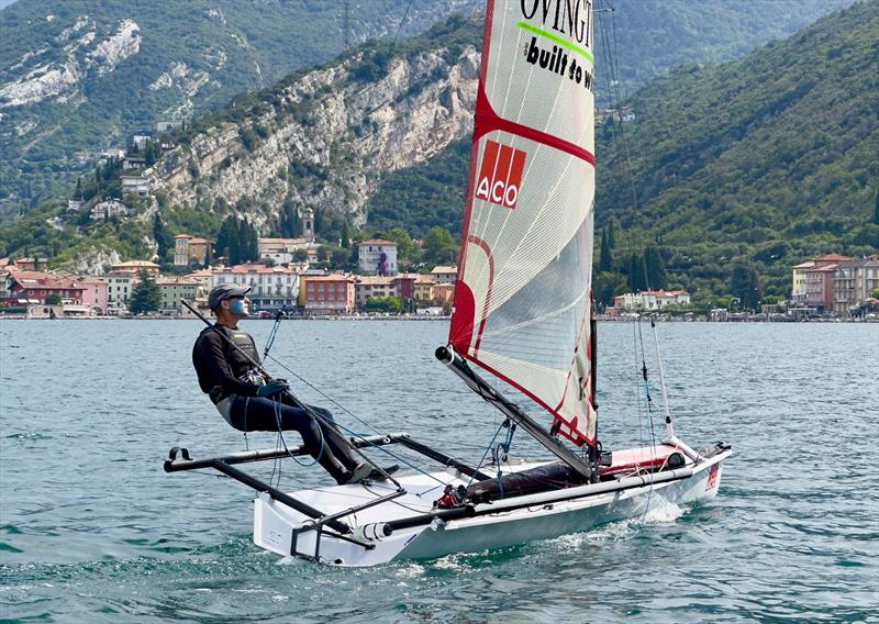 Sam Pascoe (GBR 636) on day 5 of the  ACO 12th Musto Skiff Worlds at Torbole, Lake Garda photo copyright Emilio Santinelli taken at Circolo Vela Torbole and featuring the Musto Skiff class