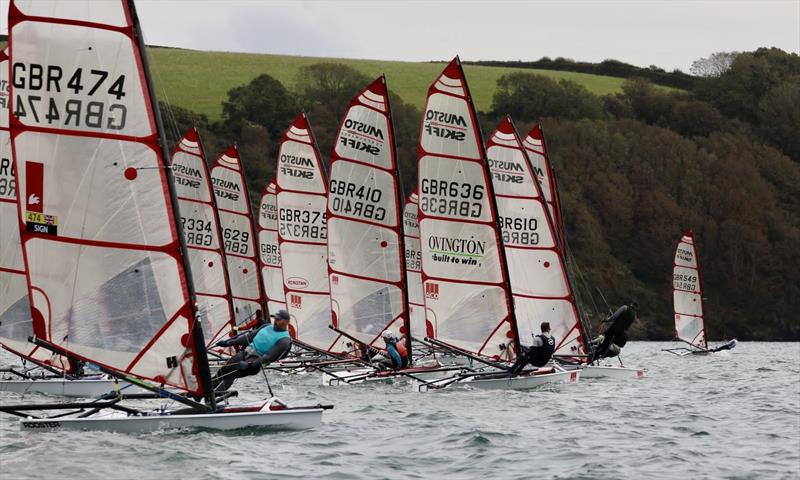 Start during the 2023 Noble Marine UK Musto Skiff Nationals at Restronguet photo copyright Ian Symonds taken at Restronguet Sailing Club and featuring the Musto Skiff class