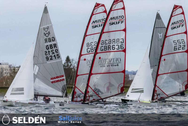 Fast fleet during the Datchet Flyer 2023 photo copyright Tim Olin / www.olinphoto.co.uk taken at Datchet Water Sailing Club and featuring the Musto Skiff class