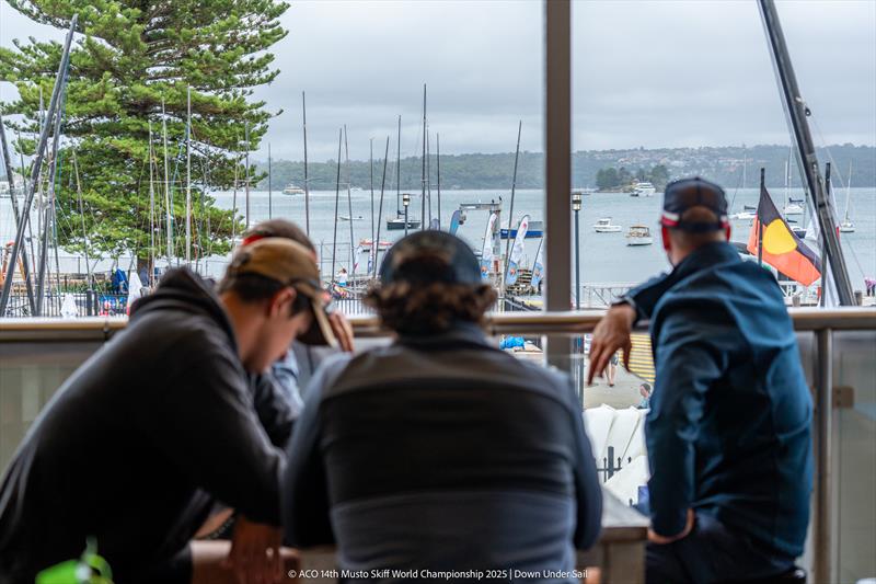 Shoreside on ACO 14th Musto Skiff World Championship 2025, Sydney, Australia Day 3 photo copyright Tidal Media Australia for Down Under Sail taken at Woollahra Sailing Club and featuring the Musto Skiff class