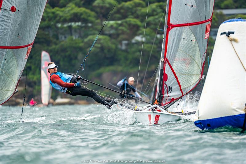 ACO 14th Musto Skiff World Championship 2025, Sydney, Australia Day 4 photo copyright Tidal Media Australia for Down Under Sail taken at Woollahra Sailing Club and featuring the Musto Skiff class
