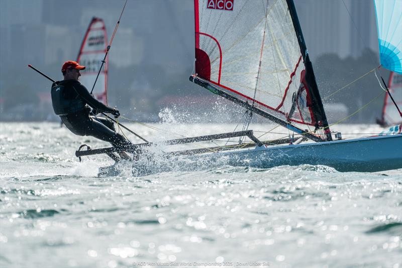 ACO 14th Musto Skiff World Championship 2025, Sydney, Australia Day 4 photo copyright Tidal Media Australia for Down Under Sail taken at Woollahra Sailing Club and featuring the Musto Skiff class