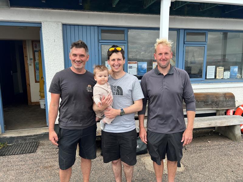 Top 3 podium (l-r) Jamie Hilton, Euan Hurter, and Jono Shelley at the Musto Skiff Chanonry Open 2025 - photo © Natalie Hilton