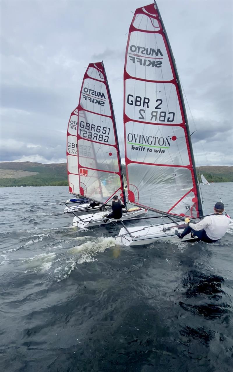 Rob Richardson on the start line during the Musto Skiffs at the Loch Lomond Dinghy Open - photo © Aaron Marshall