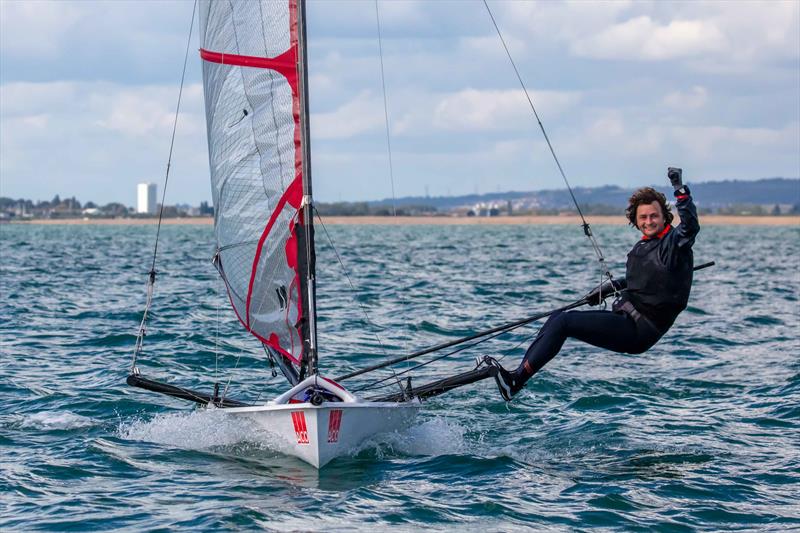 Eddie Bridle wins the 2025 Noble Marine Musto Skiff UK Nationals photo copyright Tim Olin / www.olinphoto.co.uk taken at Hayling Island Sailing Club and featuring the Musto Skiff class