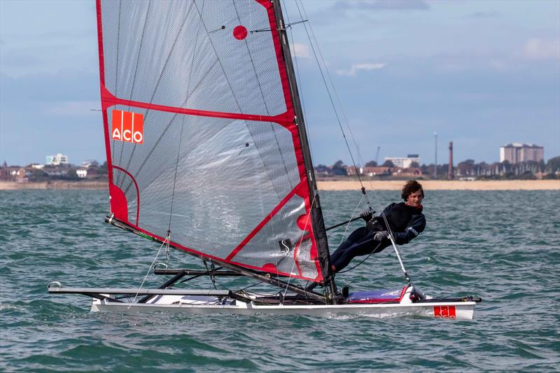Eddie Bridle wins the 2025 Noble Marine Musto Skiff UK Nationals photo copyright Tim Olin / www.olinphoto.co.uk taken at Hayling Island Sailing Club and featuring the Musto Skiff class
