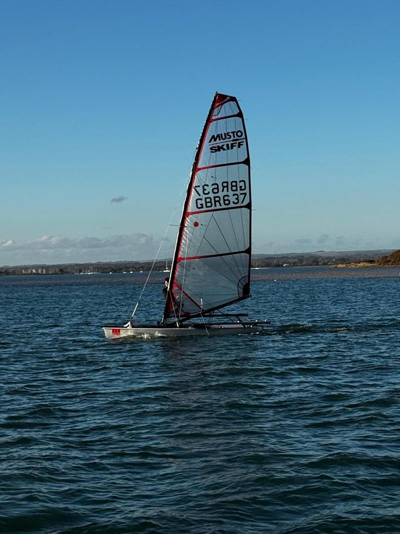 GBR 637, Eddie Bridle - 2025 Itchenor Firecracker photo copyright Paddy Smart taken at Itchenor Sailing Club and featuring the Musto Skiff class