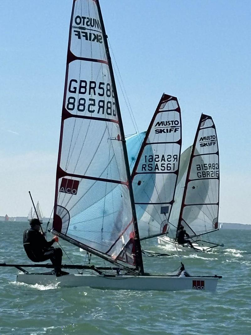 Musto Skiffs at SBSC Skiff Open 2026 photo copyright Amanda Jenks taken at Stokes Bay Sailing Club and featuring the Musto Skiff class