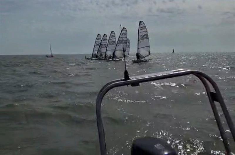 Musto Skiffs Training – Sunday - Starting practice photo copyright Maddy Anderson taken at Brightlingsea Sailing Club and featuring the Musto Skiff class