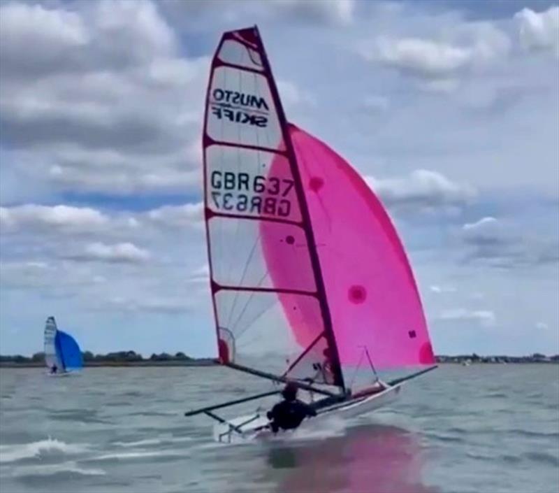 Musto Skiffs Training – Sunday photo copyright Maddy Anderson taken at Brightlingsea Sailing Club and featuring the Musto Skiff class