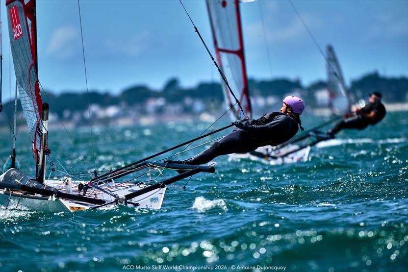ACO Musto Skiff World Championship 2026 Day 3 photo copyright Antoine Dujoncquoy taken at Yacht Club de Carnac and featuring the Musto Skiff class