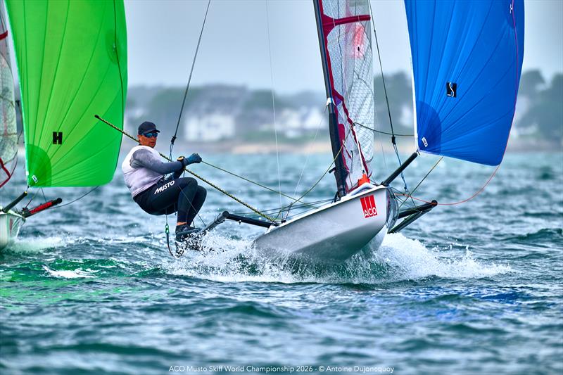 Rob Richardson wins the ACO Musto Skiff World Championship 2026 photo copyright Antoine Dujoncquoy taken at Yacht Club de Carnac and featuring the Musto Skiff class