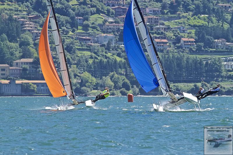 Nacra 15 European Championship at Gravedona, Lake Como, Italy photo copyright Alexander Panzeri taken at Centro Vela Alto Lario and featuring the Nacra 15 class