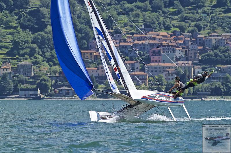 Nacra 15 European Championship at Gravedona, Lake Como, Italy photo copyright Alexander Panzeri taken at Centro Vela Alto Lario and featuring the Nacra 15 class