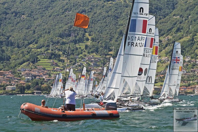 Nacra 15 European Championship at Gravedona, Lake Como, Italy photo copyright Alexander Panzeri taken at Centro Vela Alto Lario and featuring the Nacra 15 class