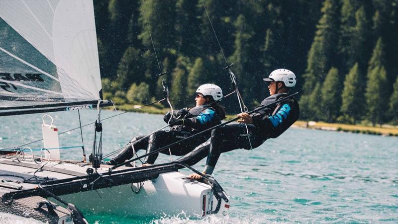 2021 Nacra 15 Europeans photo copyright Guillaume Fischer taken at Segel-Club St. Moritz and featuring the Nacra 15 class