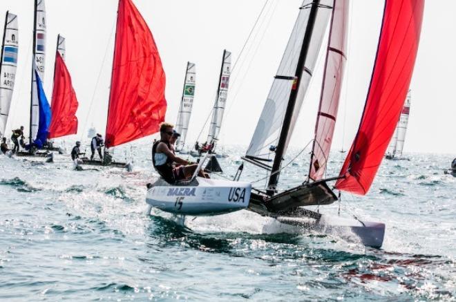 Nacra 15 - Mark Brunsvold (Sarasota, Fla.) and Dylan Heinz (Sarasota, Fla.) at Youth Sailing Worlds Sanya - photo © World Sailing / Sailing Energy