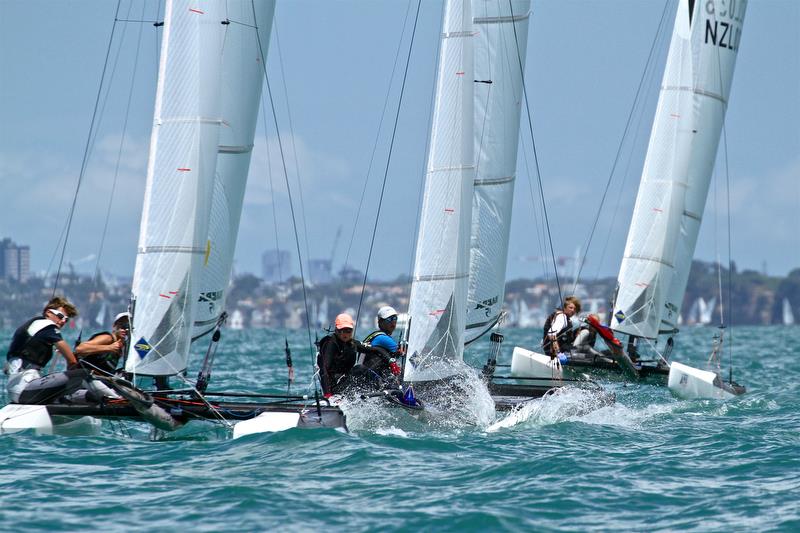 Oceanbridge NZL Sailing Regatta, Day 3, February 5, 2018, Murrays Bay SC photo copyright Richard Gladwell taken at Murrays Bay Sailing Club and featuring the Nacra 15 class