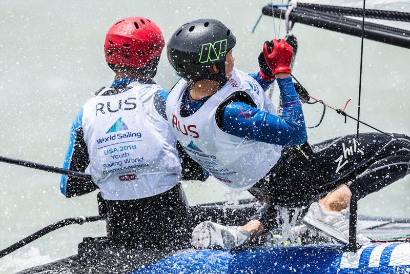 RUS - Nacra 15 - Youth Worlds 2018, Corpus Christi - Day 1 - photo © Jen Edney / World Sailing