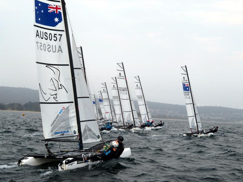 Nacra 15s are providing specular sailing - Royal Yacht Club of Tasmania Championship - photo © Michelle Denney