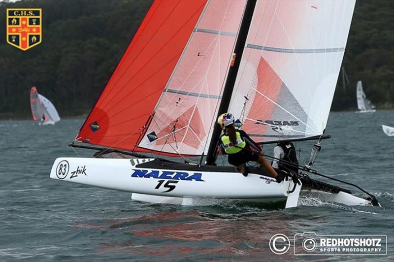2018 Zhik Combined High Schools Sailing Championships photo copyright Redhotshotz Sports Photography taken at Belmont 16ft Sailing Club and featuring the Nacra 15 class