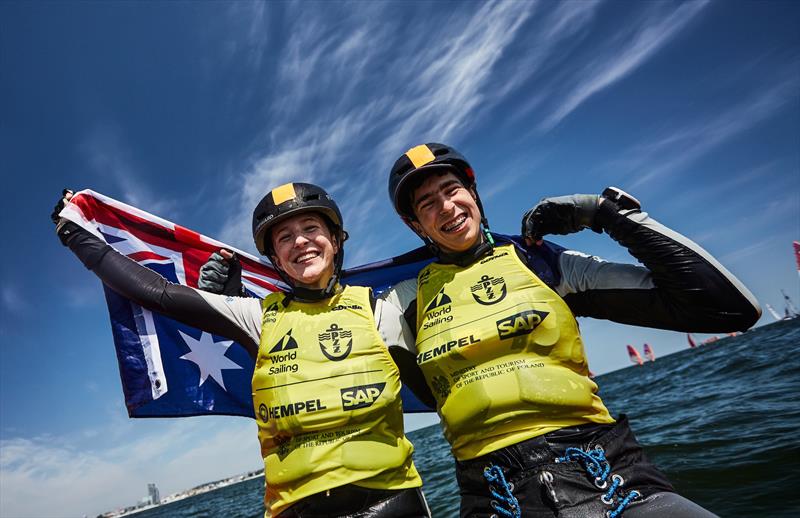 Will Cooley and Rebecca Hancock (AUS) - Nacra 15 - Day 5 - Hempel Youth Sailing World Championships - photo © Robert Hajduk, Robert Hajduk / World Sailing