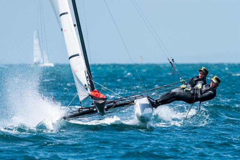 Day 1 - 2020 Australian Youth Championships photo copyright Beau Outteridge taken at Sorrento Sailing Couta Boat Club and featuring the Nacra 15 class