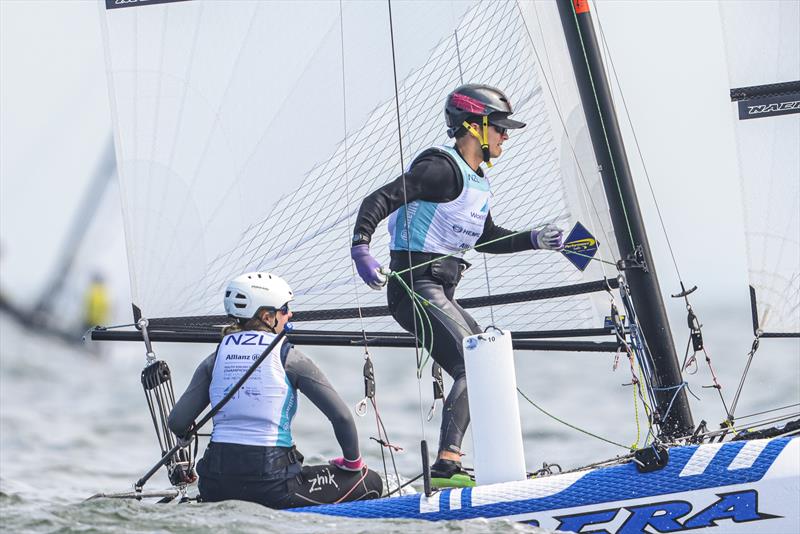 Helena Sanderson / Cam McGlashan (NZL) - Nacra 15 - Allianz Youth World Sailing Championships - Day 4 - The Hague - July 2022  - photo © Sailing Energy / World Sailing