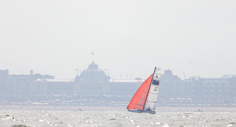 Helena Sanderson / Cam McGlashan (NZL) - Nacra 15 - Allianz Youth World Sailing Championships - Day 4 - The Hague - July 2022 - photo © Sailing Energy / World Sailing