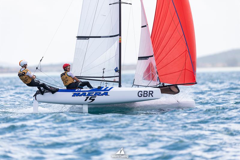 Nacra 15 - Sophie Raven and Sam Cox - 2023 Youth Sailing World Championships photo copyright Gabriel Heusi / World Sailing taken at  and featuring the Nacra 15 class