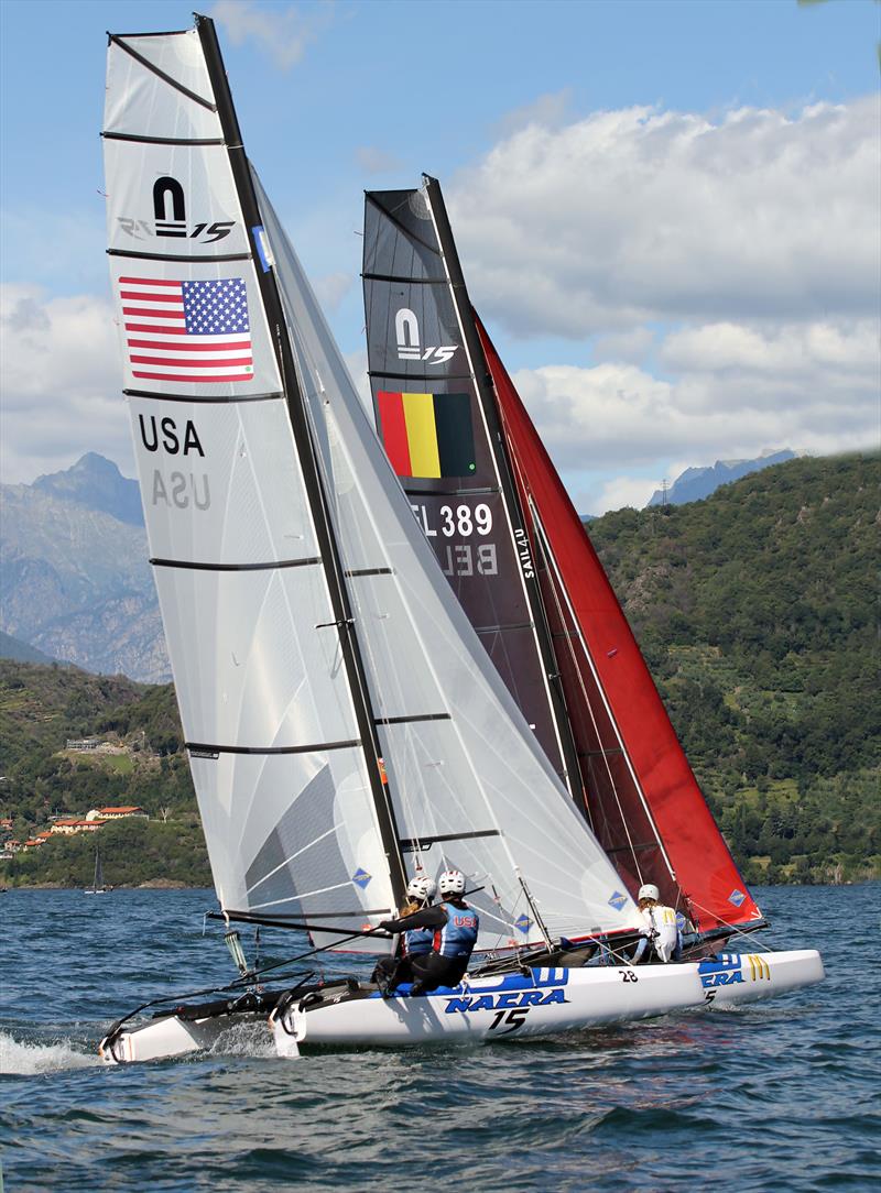Nacra 50 Year Anniversary Championships at Gravedona, Italy photo copyright Nick Champion / www.championmarinephotography.co.uk taken at Centro Vela Alto Lario and featuring the Nacra 15 class