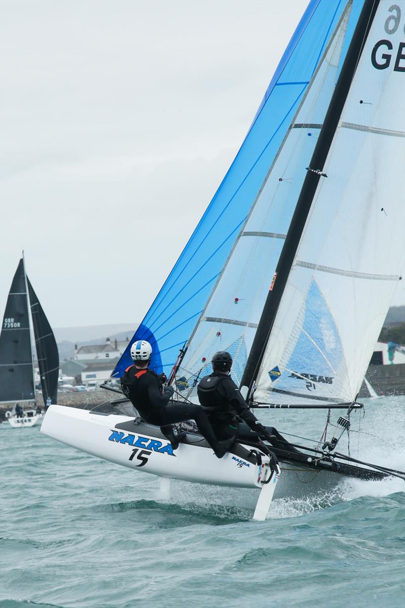Crawford Pursuit Race at Plym Yacht Club photo copyright Emily Borner taken at Plym Yacht Club and featuring the Nacra 15 class