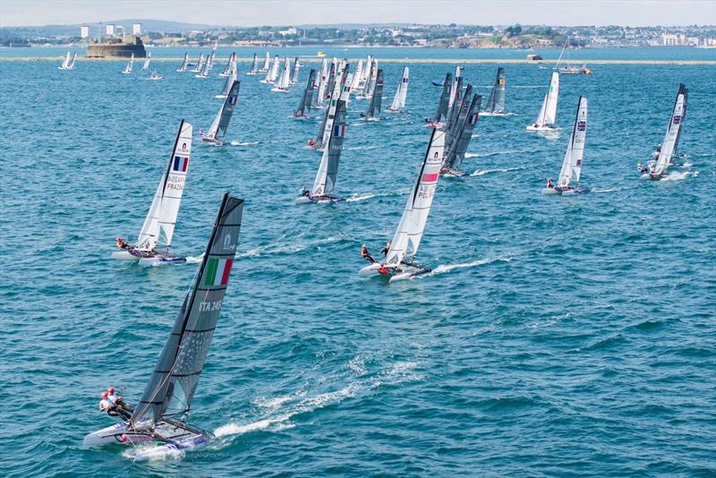 Day 2 - Nacra 15 World Championship at Plymouth - photo © Joe Woodyear / www.chambersfilmandmedia.com