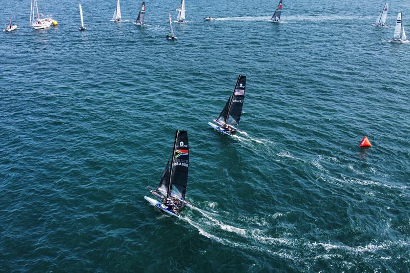 Day 2 - Nacra 15 World Championship at Plymouth photo copyright Joe Woodyear / www.chambersfilmandmedia.com taken at Hooe Point Sailing Club and featuring the Nacra 15 class