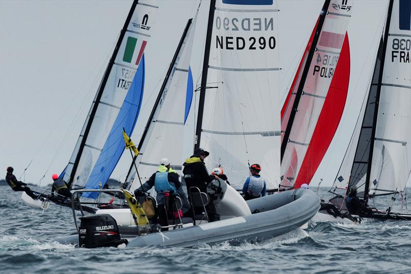 Day 3 - Nacra 15 World Championship at Plymouth photo copyright Joe Woodyear / www.chambersfilmandmedia.com taken at Hooe Point Sailing Club and featuring the Nacra 15 class