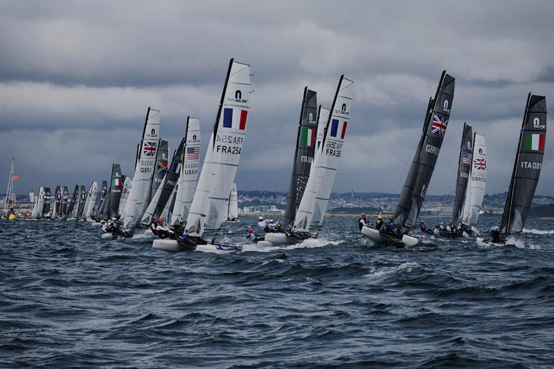 Day 3 - Nacra 15 World Championship at Plymouth photo copyright Clive Woodyear / www.chambersfilmandmedia.com taken at Hooe Point Sailing Club and featuring the Nacra 15 class