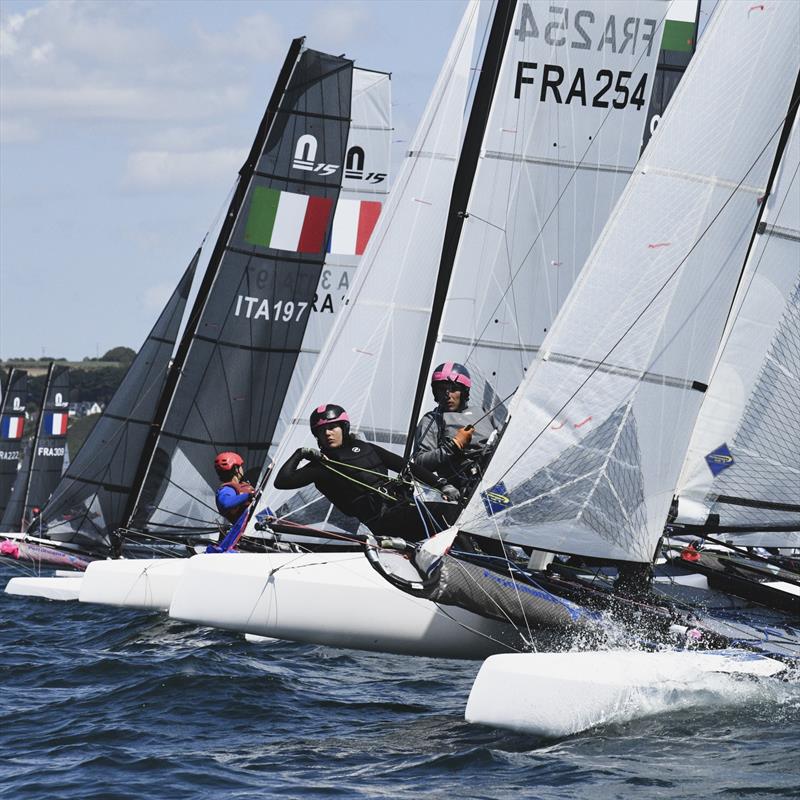 Day 4 - Nacra 15 World Championship at Plymouth photo copyright Joe Woodyear / www.chambersfilmandmedia.com taken at Hooe Point Sailing Club and featuring the Nacra 15 class