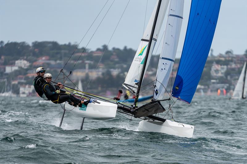 Jason Waterhouse and Lisa Darmanin at Sail Sydney photo copyright Beau Outteridge / Sail Sydney taken at Woollahra Sailing Club and featuring the Nacra 17 class