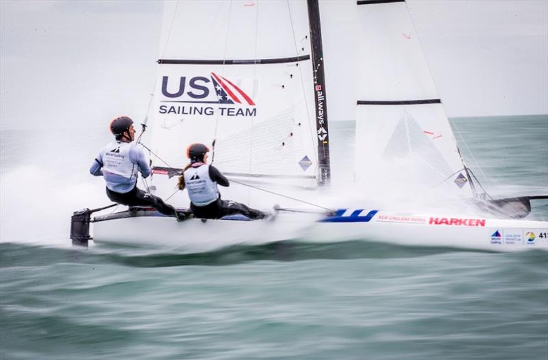 Day 3 - Bora Gulari (Detroit, Mich.) and Helena Scutt (Kirkland, Wash.) - World Cup Series Miami - photo © Jesus Renedo / Sailing Energy / World Sailing