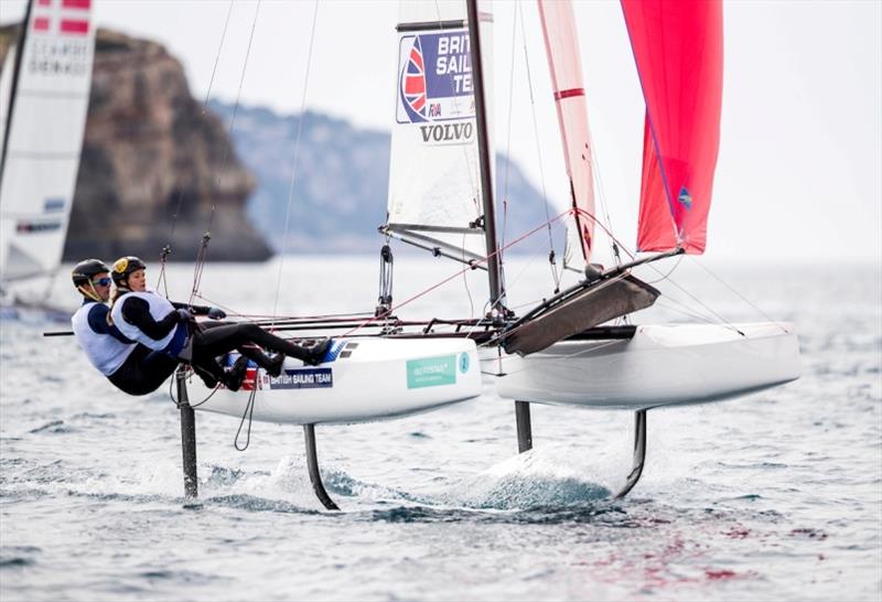 Ben Saxton and Nicola Boniface (Nacra 17) in action at the Princess Sofia Trophy - photo © Tomas Moya / Sailing Energy / Trofeo Princesa Sofia Iberostar