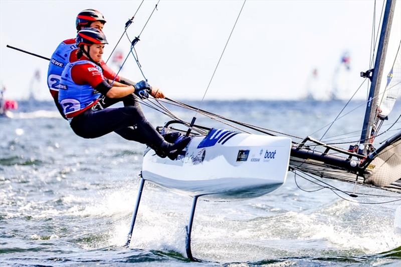 John Gimson and Anna Burnet go with a 6 point advantage into the final day tomorrow photo copyright segel-bilder.de / Kiel Week taken at Kieler Yacht Club and featuring the Nacra 17 class