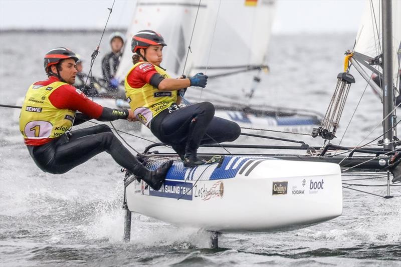 John Gimson and Anna Burnet photo copyright Christian Beeck / www.segel-bilder.de taken at Kieler Yacht Club and featuring the Nacra 17 class