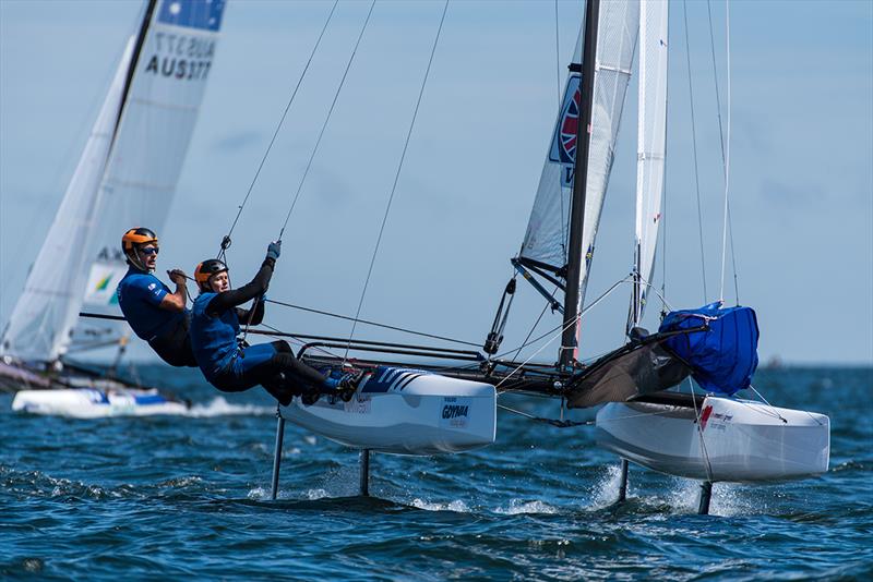 2018 49er, 49erFX and Nacra 17 European Championship - Day 3 photo copyright Drew Malcolm - www.drewmalcolm.com.au taken at  and featuring the Nacra 17 class