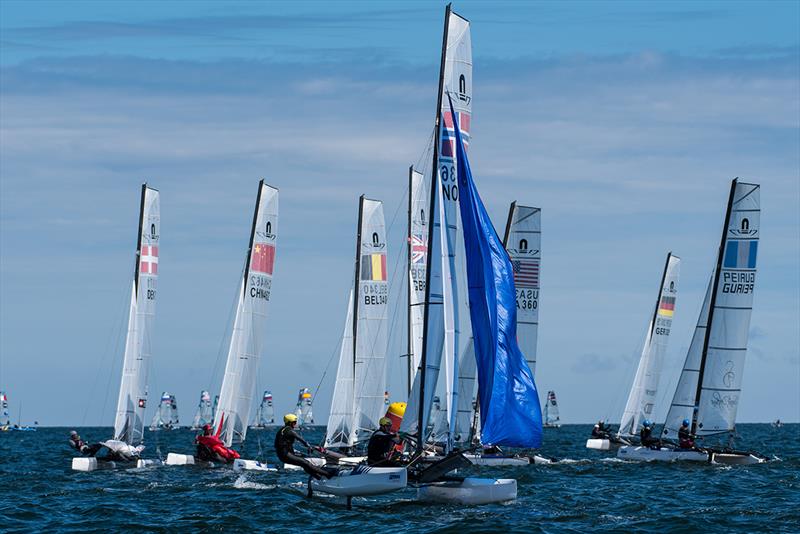 2018 49er, 49erFX and Nacra 17 European Championship - Day 3 photo copyright Drew Malcolm - www.drewmalcolm.com.au taken at  and featuring the Nacra 17 class