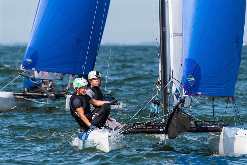 Nathan and Hayley Outteridge (AUS) - Nacra 17, Day 4 - 2018 Nacra 17 Europeans, Gydnia, Poland photo copyright Nacra 17 Europeans taken at  and featuring the Nacra 17 class