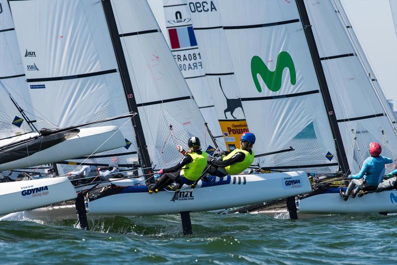 Gemma Jones and Jason Saunders (NZL) - Nacra 17, Day 4 - 2018 Nacra 17 Europeans, Gydnia, Poland photo copyright Nacra 17 Europeans taken at  and featuring the Nacra 17 class